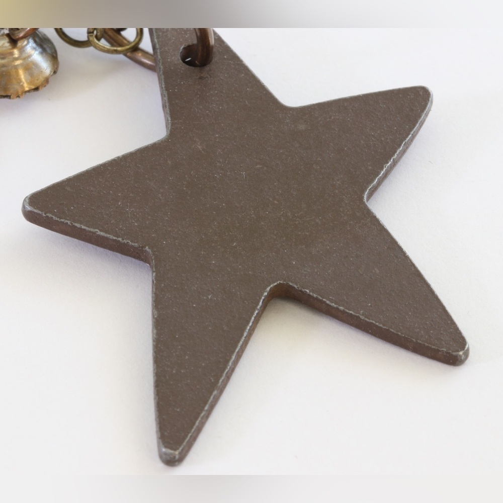 Handmade Bronze Star Statement Necklace | Brass Star Accent | Adjustable 31” - Picture 3 of 7
